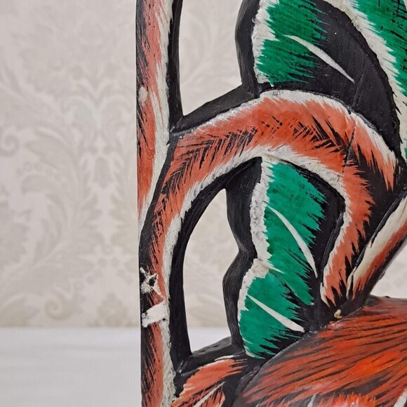 Colorful Wooden Rooster Hand Carved and Painted Sculpture Figurine - Picture 9 of 13